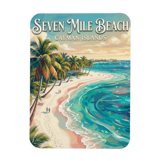 Seven Mile Beach Cayman Islands マグネット (縦)