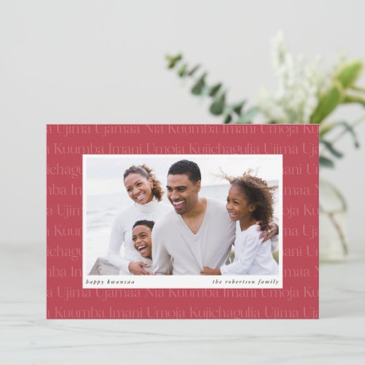 Seven Principles Horizontal Photo Kwanzaa シーズンカード (スタンド正面)