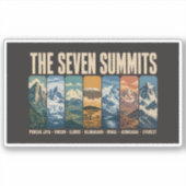 Seven Summits Mountain Landmarks Illustration シール (正面)