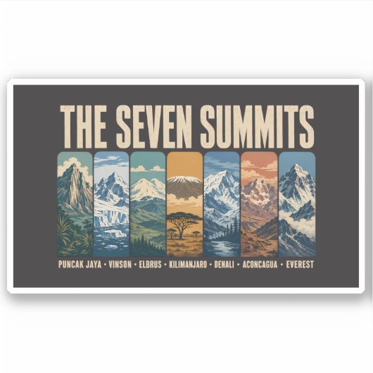 Seven Summits Mountain Landmarks Illustration シール (正面)
