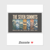 Seven Summits Mountain Landmarks Illustration シール (シート)