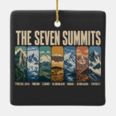 Seven Summits Mountain Landmarks Illustration セラミックオーナメント (裏面)