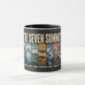Seven Summits Mountain Landmarks Illustration マグカップ (中央)
