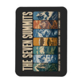 Seven Summits Mountain Landmarks Illustration マグネット (縦)
