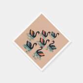 Seven Swans A Swimming Cut-Out Stencil-Style 3 スタンダードカクテルナプキン (角)