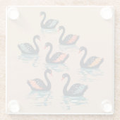 Seven Swans A Swimming Cut-Out Stencil-Style 4 ガラスコースター (裏面)