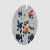 Seven Swans A Swimming Cut-Out Stencil-Style 5 オーナメント (正面)