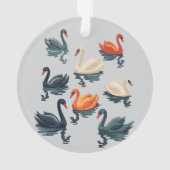 Seven Swans A Swimming Cut-Out Stencil-Style 5 オーナメント (裏面)
