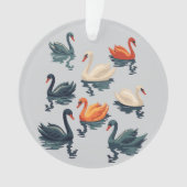 Seven Swans A Swimming Cut-Out Stencil-Style 5 オーナメント (正面)