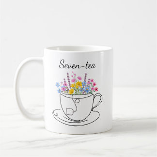 Seven-Tea 70th Birthday Whimsical Fun Floral   コーヒーマグカップ