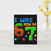 Seven Year Old Birthday, Was 6 Now I'm 7 Funny 67  カード (黄色い花)