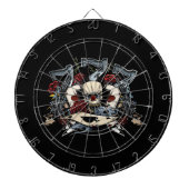 Sevensのスカルは賭けるスペードのバラのエースを撃ちます ダーツボード (正面)