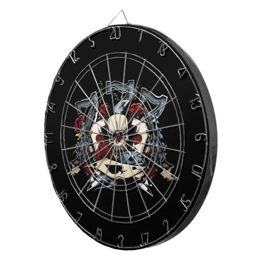 Sevensのスカルは賭けるスペードのバラのエースを撃ちます ダーツボード (正面右)