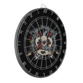 Sevensのスカルは賭けるスペードのバラのエースを撃ちます ダーツボード (正面左)