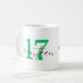 Seventeenth 17 Year Anniversary Personalization コーヒーマグカップ (正面左)