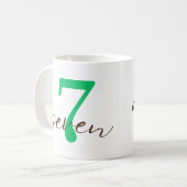 Seventh 7 Year Anniversary with Personalization コーヒーマグカップ (正面左)