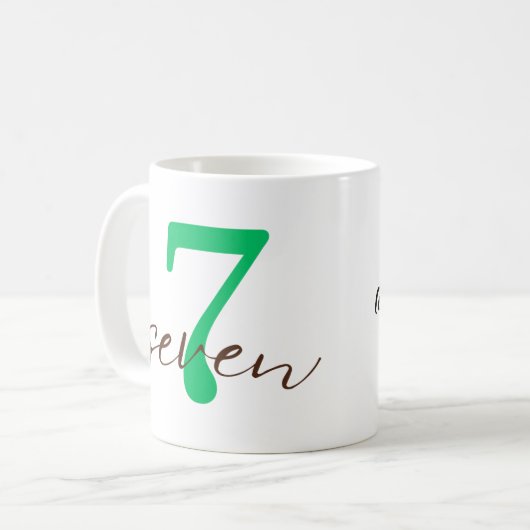 Seventh 7 Year Anniversary with Personalization コーヒーマグカップ (正面左)