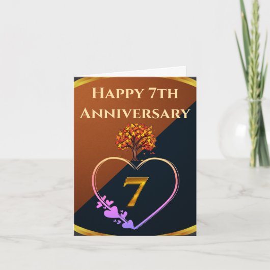 Seventh Anniversary Copper Love Keepsake Card カード (正面)