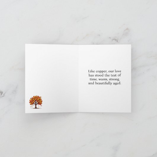 Seventh Anniversary Copper Love Keepsake Card カード (内部)