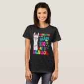 Seventh Grade 100 Days Smarter No Prob Llama Teach Tシャツ (正面フル)