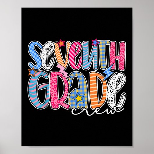 Seventh Grade Crew 7th Grade Back To School Teache ポスター (正面)