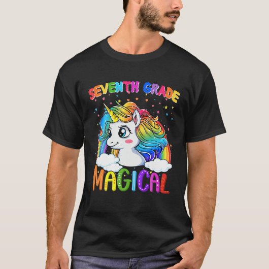 Seventh Grade Magical Unicorn Rainbow Back To Scho Tシャツ (正面)
