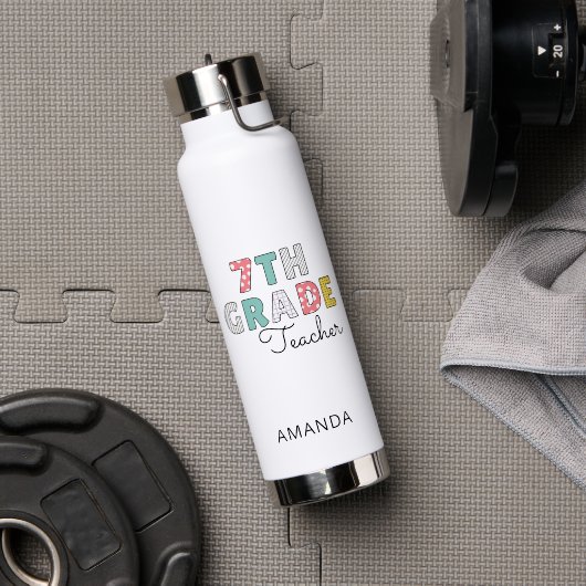 Seventh Grade Teacher Back to School ウォーターボトル (ジム (回転後))