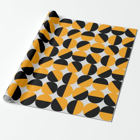 seventies style geometric pattern with half circle ラッピングペーパー (アンロールド)