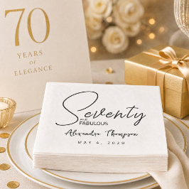 Seventy and Fabulous 名前入り 70歳の誕生日 スタンダードカクテルナプキン