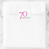 Seventy and Fabulous Minimal Pink 70th Birthday スクエアシール (バッグ)