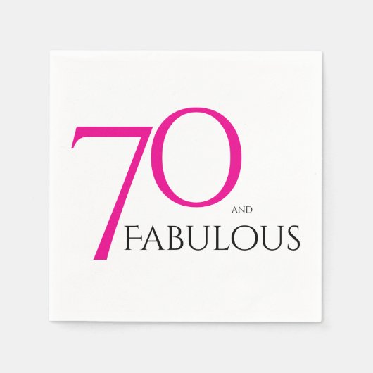 Seventy and Fabulous Minimal Pink 70th Birthday スタンダードカクテルナプキン (正面)