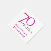 Seventy and Fabulous Minimal Pink 70th Birthday スタンダードカクテルナプキン (角)