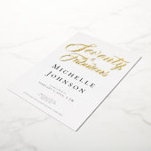 Seventy and Fabulous Minimal Pink 70th Birthday 箔招待状 (回転した状態)