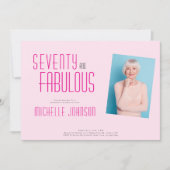 Seventy and Fabulous Photo 70th Birthday Party 招待状 (正面)