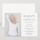 Seventy and Fabulous Photo 70th Birthday Party 招待状 (正面/裏面)