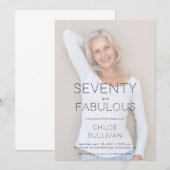 Seventy and Fabulous Photo 70th Birthday Party 招待状 (正面/裏面)