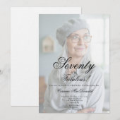 Seventy and Fabulous Photo 70th Birthday Party 招待状 (正面/裏面)
