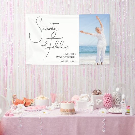 Seventy and Fabulous Photo 70th Birthday Party 横断幕 (パーティー)