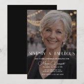 Seventy and Fabulous Photo 70th Birthday Party Inv 招待状 (正面/裏面)