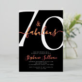 Seventy and Fabulous Script 70th Birthday  箔招待状 (立ち正面)