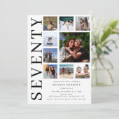 Seventy Photo Collage 70th Birthday Party 招待状 (スタンド正面)