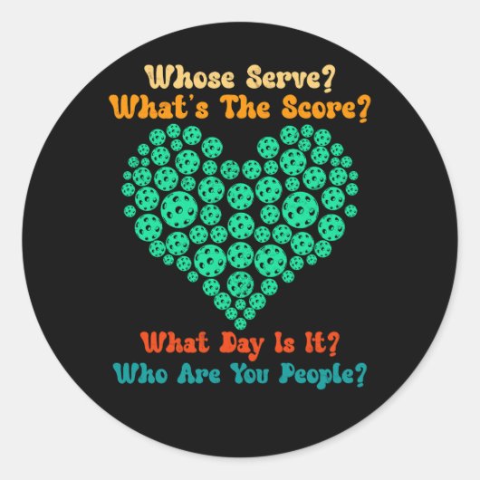 Sever Whaのピックボール好きピックボール選手 ラウンドシール (正面)