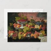 Severin Roesen – 果実を持つ2層の静物生活 ポストカード (正面/裏面)