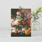 Severin Roesen -花およびフルーツの静物画 サンキューカード (スタンド正面)