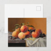 Severin Roesen - Peaches, Grapes, Apples ポストカード (正面/裏面)