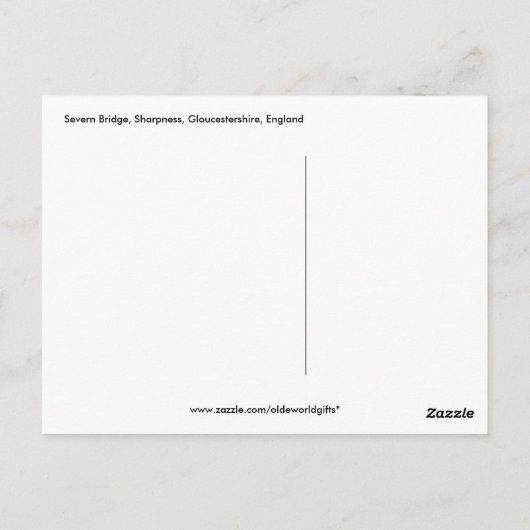 Severn Bridge、Sharpness、Gloucestershire、England ポストカード (裏面)