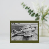 Seversky P-35ヴィンテージWWIIファイター飛行機 ポストカード (スタンド正面)