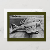 Seversky P-35ヴィンテージWWIIファイター飛行機 ポストカード (正面/裏面)