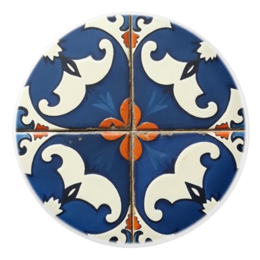 Sevilla Bloom Azulejo セラミックノブ (正面)