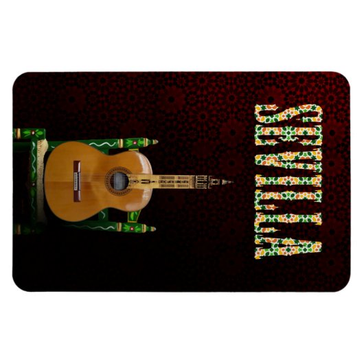 SEVILLA. Guitarra flamenca con Giralda de Sevilla. マグネット (横)